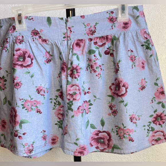 Lush Women's Skater Skirt Floral Blue Pink (M) - Picture 11 of 13